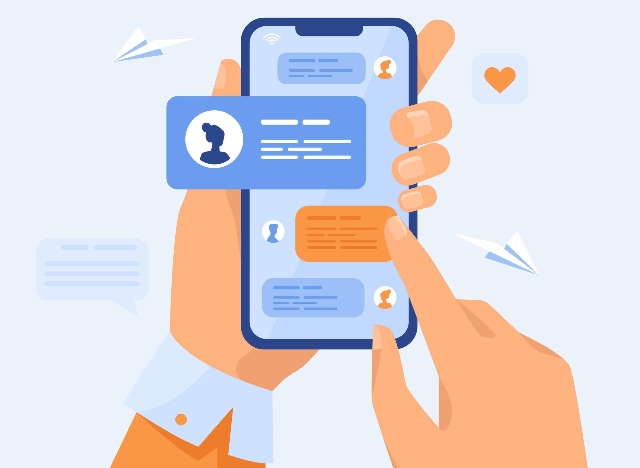 Human hand holding mobile phone with text messages Mobile smartphone technology is associated with better clinical outcomes for OHCA