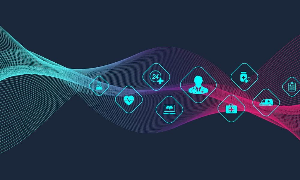 Abstract medical and science healthcare blue banner design template. Health care medicine concept. Medical innovation pharmaceutical tech banner. Wave flow. Vector illustration. Mackwell restructures leadership team to shape its future