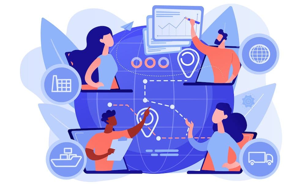 Supply chain management concept vector illustration “This is where agile supply chains come to the rescue”