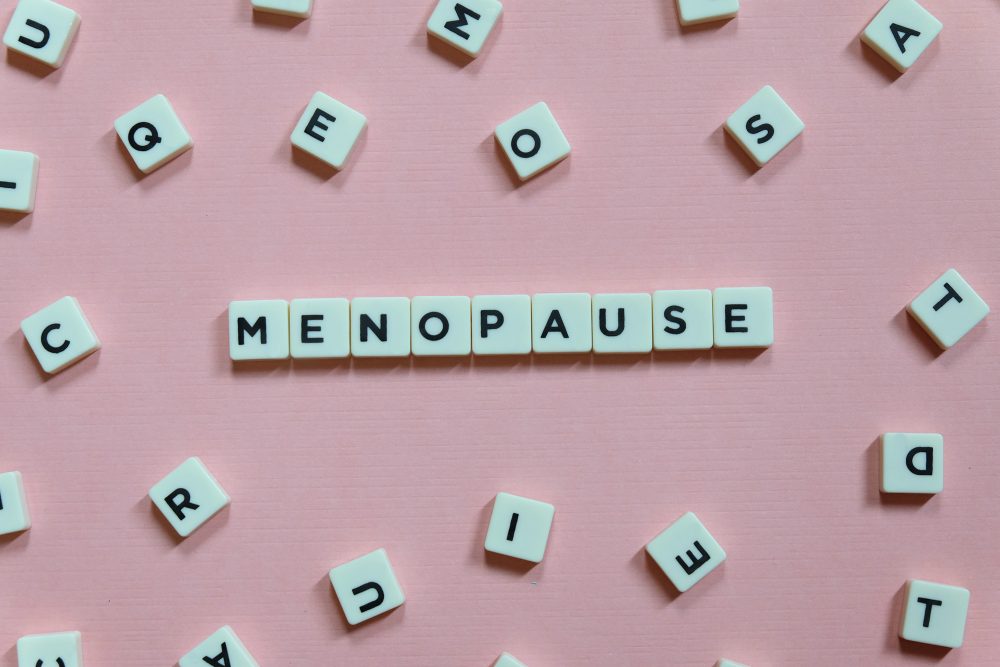 A set of scrabble tiles spelling out menopause to highlight the development of a new menopause app