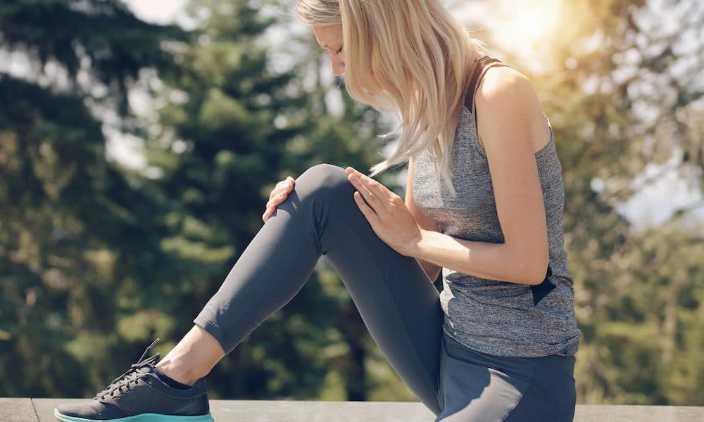 Knee injury, Woman runner with knee pain outdoor Orthox’s vision for rapid injury repair moves step closer
