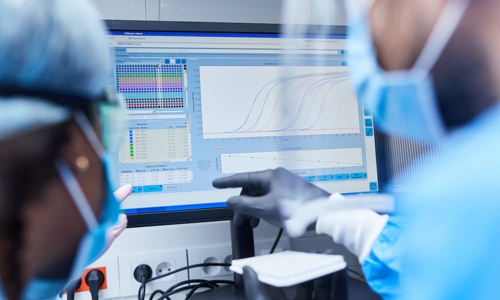 Researcher at data analysis from experiment in the laboratory How much is too much data for medical practitioners?