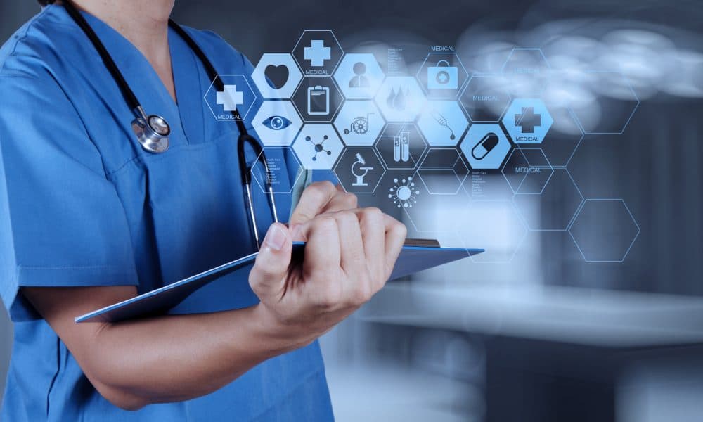 Medicine doctor hand working with modern computer interface as m Getting under the skin of cancer diagnosis