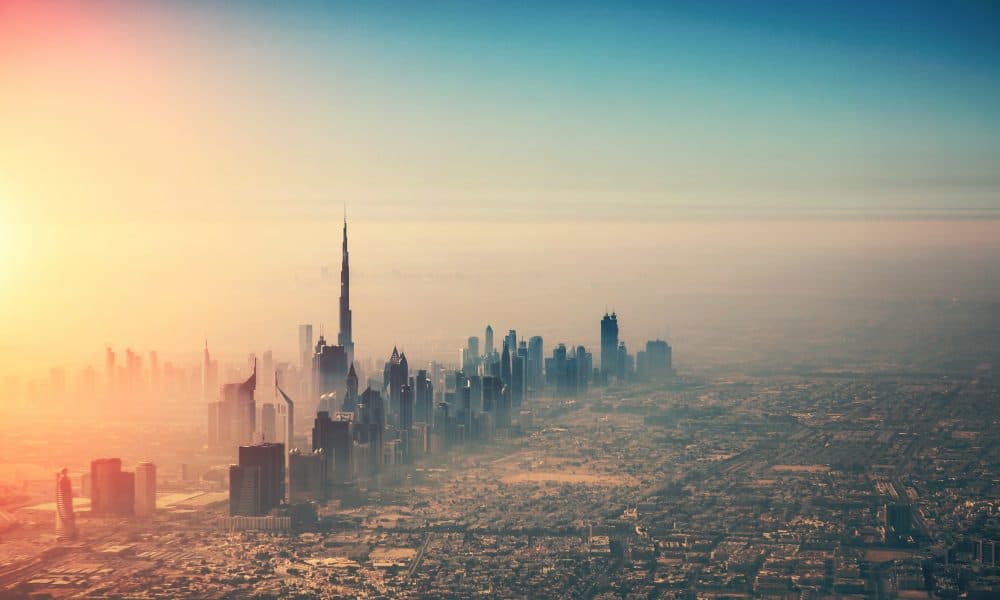 Aerial view of Dubai city in sunset light How health tech will “revolutionise healthcare” in the Middle East & Africa
