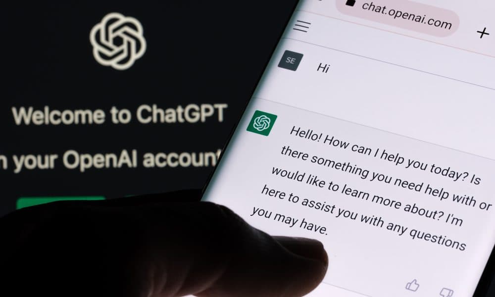 ChatGPT chat bot screen seen on smartphone and laptop display wi ChatGPT has potential to help cirrhosis and liver cancer patients