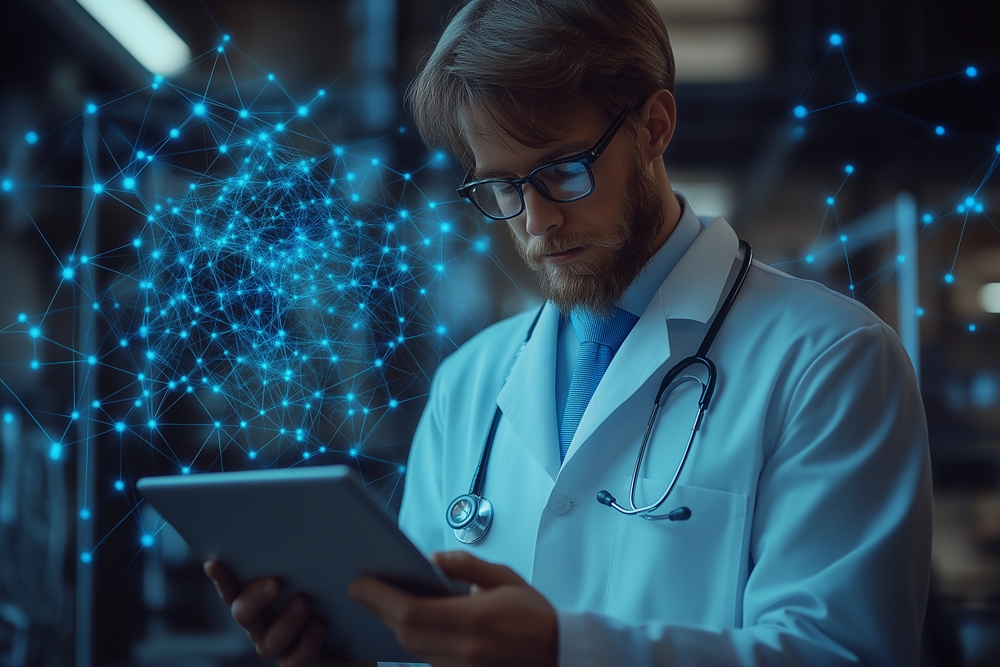 doctor-with-stethoscope-his-neck-is-using-tablet A GP’s perspective on AI and the NHS 10 Year Health Plan