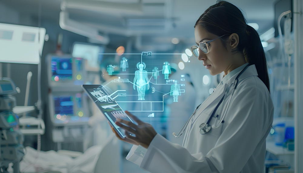 modern-hospital-setting-showcasing-integration-advanced-ai-technology-doctor-using-tablet-with-holographic-display Roundup: Groundbreaking NHS AI screening trial and more